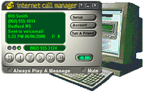 Internet Call Manager comes bundled with free call-ID, free voicemail and free call-transfer.