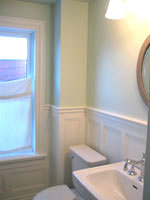 sink and wainscoting