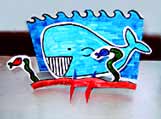 Sculpture en papier: une baleine en pleine mer