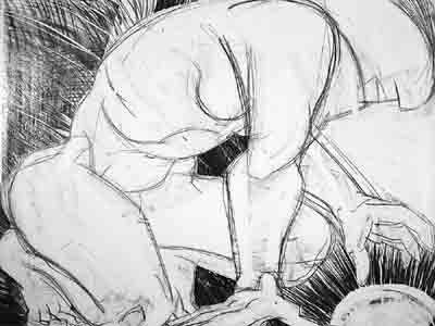 Le blanc qu'il faut croire, 2004, dessin à la mine de plomb
