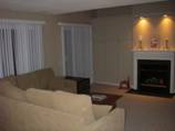living room with gas fireplace