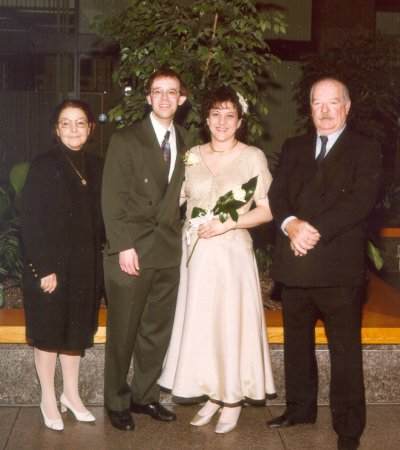 Céline Leclerc (Mrs. Ken O'Reilly), Michael, Bev, and Ken O'Reilly
