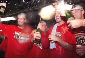 Pat celebrates clinching the division