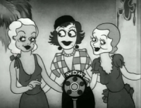 Their first appearance together (sort of) was in a 1933 cartoon: (L-R) Bette Davis, Joan Crawford and Constance Bennett caricatured in Mickeyâ€™s Gala Premiere by Disney