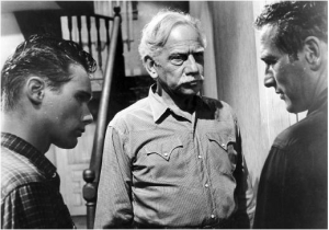 Brandon De Wilde, Melvyn Douglas and Paul Newman in Hud (1963)