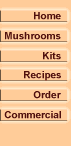 Menu: Home, Mushrooms, Kits, Recipes, Order Form, Commercial